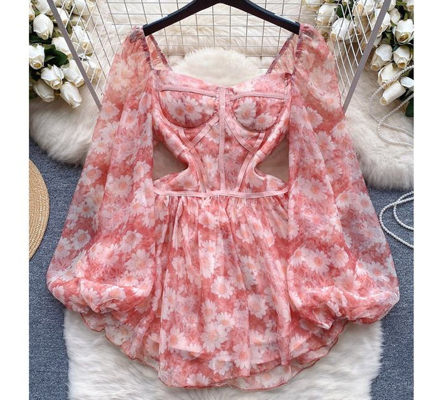 Mini Flower Dress Women Casual Good Price Natural Casual Dress