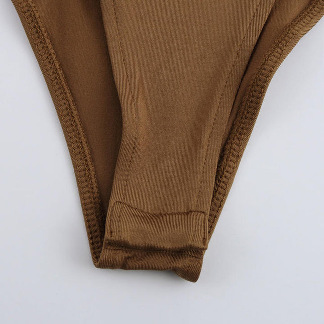 6 Colorway Crew Neck Long Sleeve Solid Color Casual Fashion Women Elegant One Piece Jumpsuit