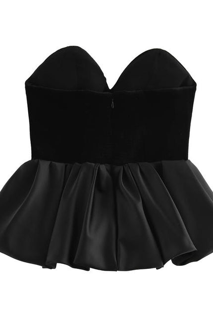 Askısız siyah renk kolsuz fermuar Fly Casual moda mütevazı bluz kadınlar için Tops