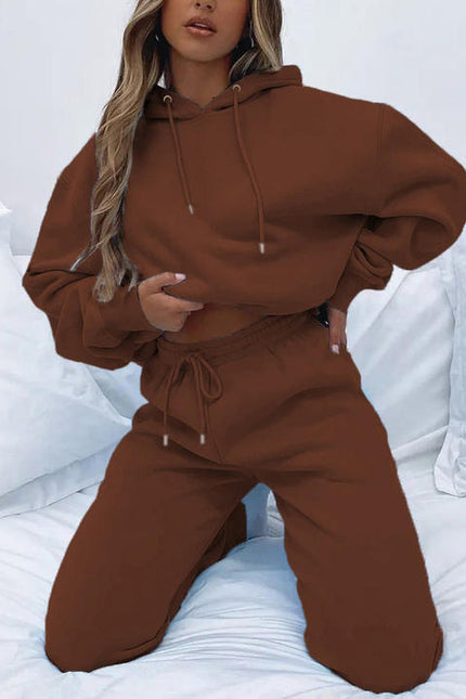 PASUXI OEM Custom Casual Pullover Hoodies Letter Printed Sports Two Piece Sets Solid Color Jogger Pants Sets