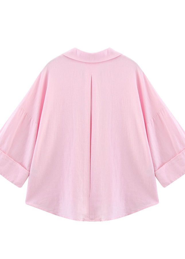 5 Colorway Buttons up Turn Down Collar Long Sleeve Casual Fashion Tops Blouse for Women