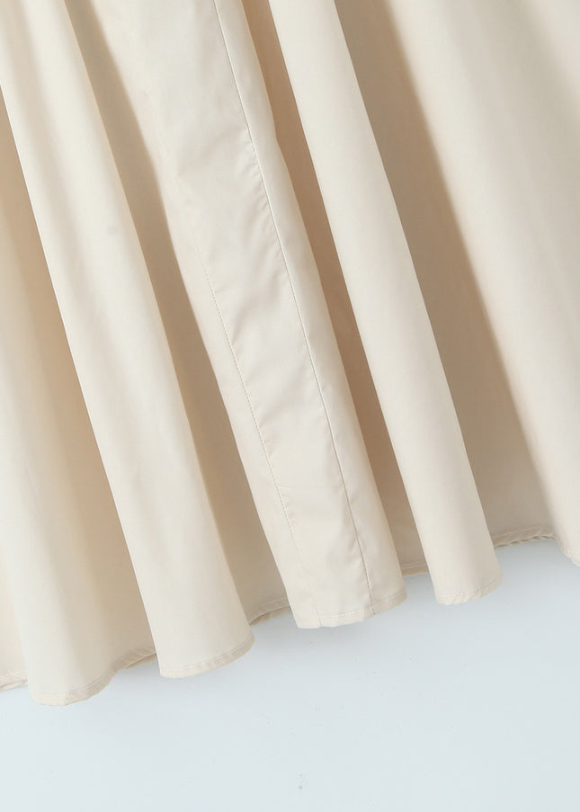 Spaghetti Strap Beige Color Pleated Casual Fashion Women Summer Long slip Dress