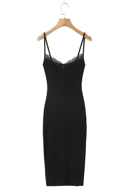 2 Colorway Spaghetti Strap Patchwork Design Solid Color Casual Fashion Summer Cotton Long slip Dress for Women