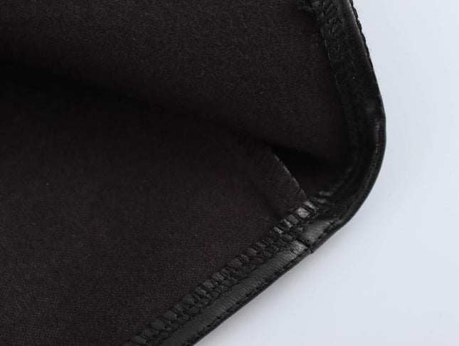 Strapless black color sashes casual fashion mini leather dress for ladies