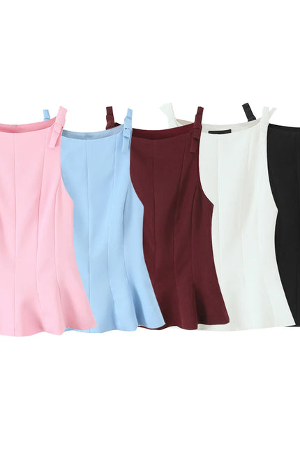 5 Colorway Spaghetti Strap Solid Color Sleeveless Casual Fashion tank Top for Women