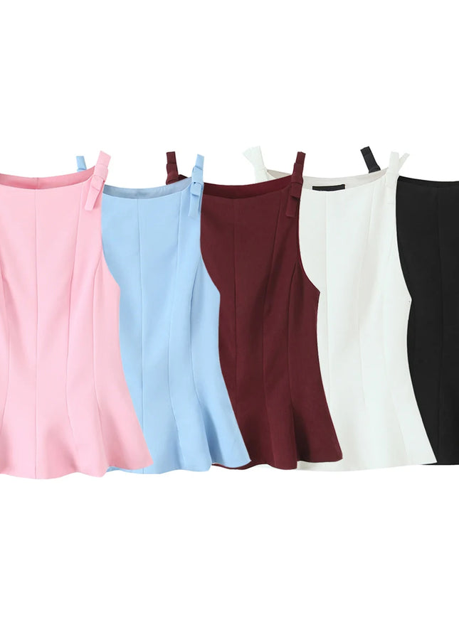 5 Colorway Spaghetti Strap Solid Color Sleeveless Casual Fashion tank Top for Women