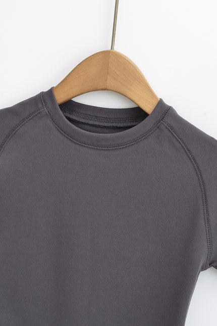 6 Colorway Crew Neck Solid Color Short Sleeve Knitted Casual Fashion Women Crop t Shirt
