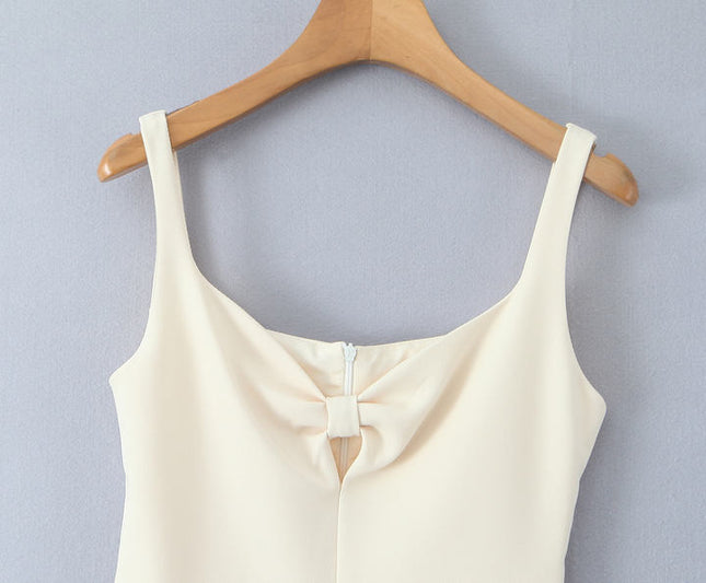 2 Colorway Shoulder Strap Solid Color Front Hollow Out Casual Fashion Mini slip Dress for Women