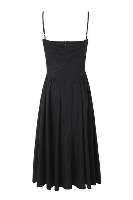 3 Colorway Solid Color Pleated Spaghetti Strap Casual Fashion Ladies Midi slip Dress
