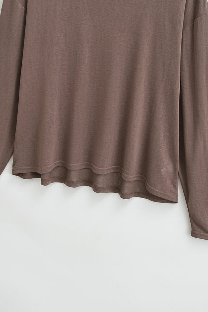 4 Colorway Long Sleeve Solid Color Shoulder Strap Casual Fashion Women t Shirt