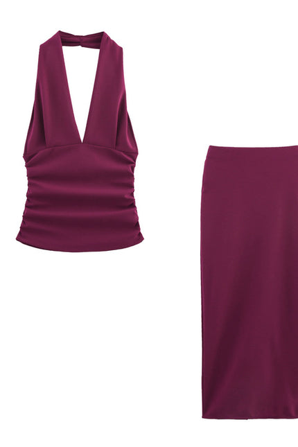 3 Colorway Back Hollow Out Solid Color Sleeveless Casual Fashion Women's Halter tank Tops