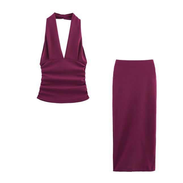 3 Colorway Back Hollow Out Solid Color Sleeveless Casual Fashion Women's Halter tank Tops