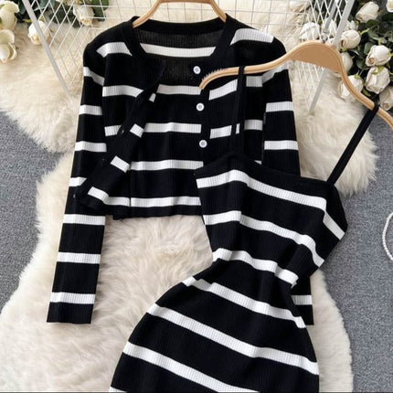 Women 2 Piece Set Custom Fashion Plus Size Women Knitted Sweater Dress Casual Knit Dress