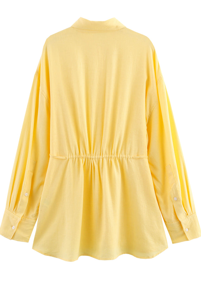 4 Colorway Buttons up Long Sleeve Turn Down Collar Casual Fashion Tops Blouse for Women