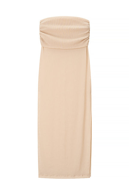 2 Colorway Back Hollow Out Halter tank Top Solid Color Long Skirt Casual Fashion Women 2 Piece Set