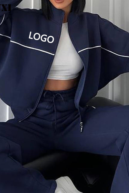 PASUXI New Arrival Women Pullover Crop Top Zipper Hoodie Soft Sweatshirt Sweatpants Women's Work Out Sets With Hoodies Sets