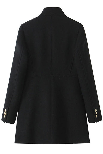 2 Colorway Double Breasted Solid Color Long Sleeve Stand Collar Casual Fashion Windbreaker Jacket for Women