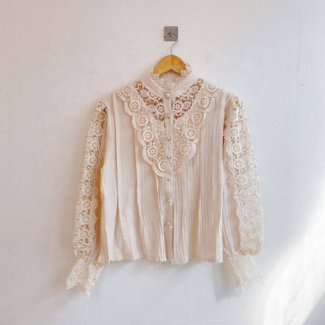 Hot Sale Women Clothing Lace Floral Ladies Tops Shirt