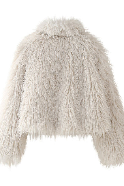 Turn Down Collar Beige Color Long Sleeve Zipper Fly Hot Sale Casual Fashion Winter Feather Jacket for Women