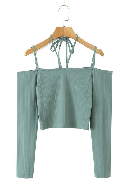 2 Colorway Solid Color Slash Neck Long Sleeve Solid Color Knitted Casual Fashion Women t Shirt