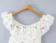 Front Bow Tie Floral Print White Color Slash Neck Casual Fashion Summer Cotton Mini Dress for Women