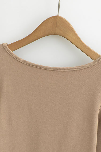 6 Colorway Crew Neck Solid Color Long Sleeve Casual Fashion Women t Shirt