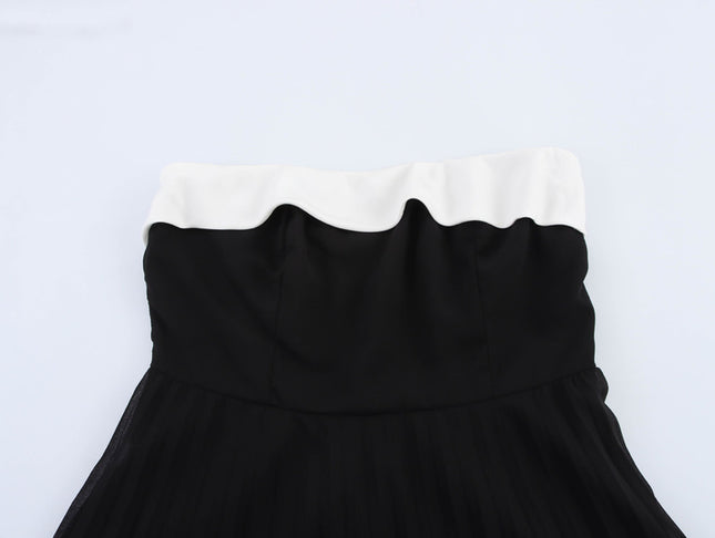 Strapless Black White Color Hot Sale Casual Fashion Long Dress for Women