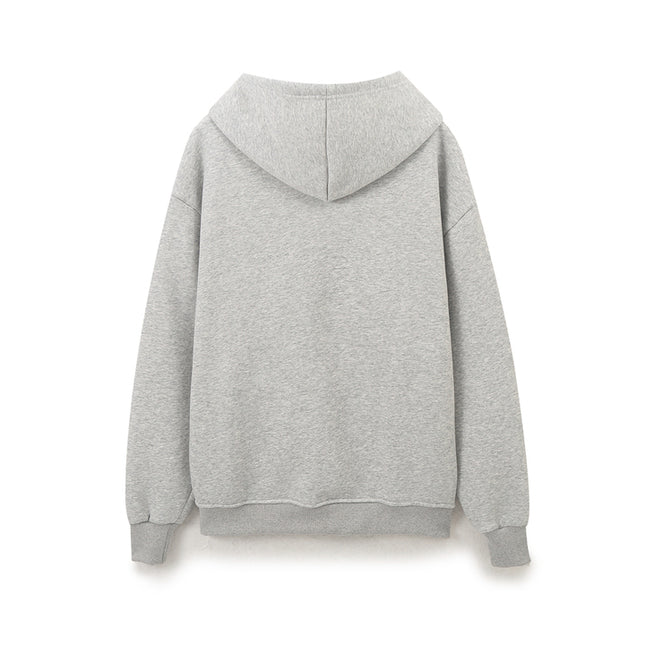 Letter Print Front Pockets Hooded Gray Color Long Sleeve Casual Fashion Women Sweatshirt Hoodie