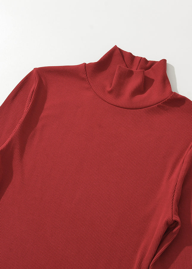 5 Colorway Stand Collar Short Sleeve Solid Color Knitted Casual Fashion t Shirt for Women