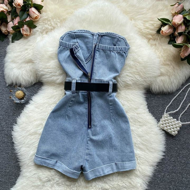 Breasted Work Women's New High Waisted Shorts Casual Jumpsuits Jumpsuits