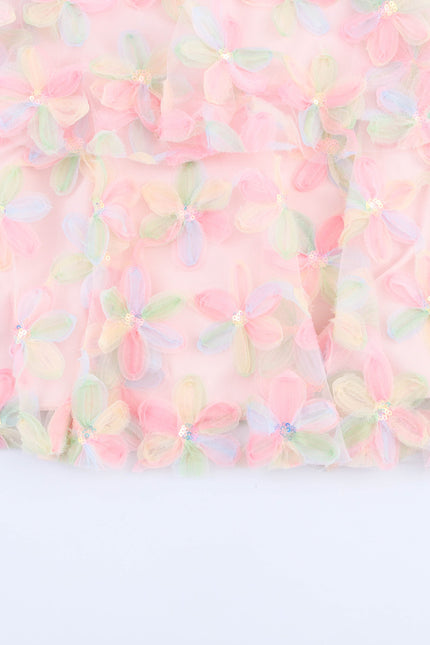 Strapless pink Color Floral Pattern Casual Fashion Long Dress for Women