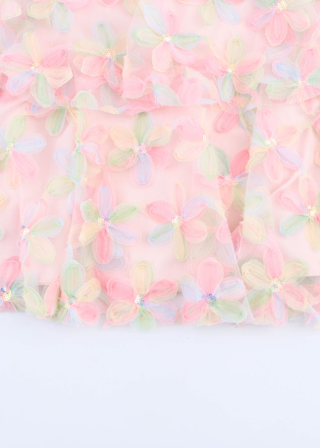 Strapless pink Color Floral Pattern Casual Fashion Long Dress for Women