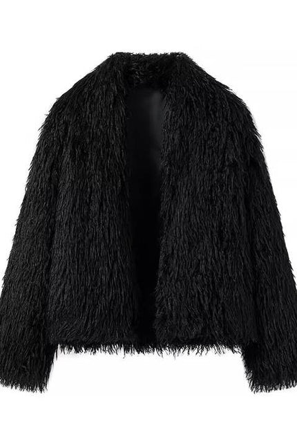 2 Colorway Solid Color v Neck Long Sleeve Casual Fashion Feather Jacket for Women