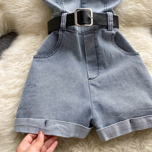 Breasted Work Women's New High Waisted Shorts Casual Jumpsuits Jumpsuits