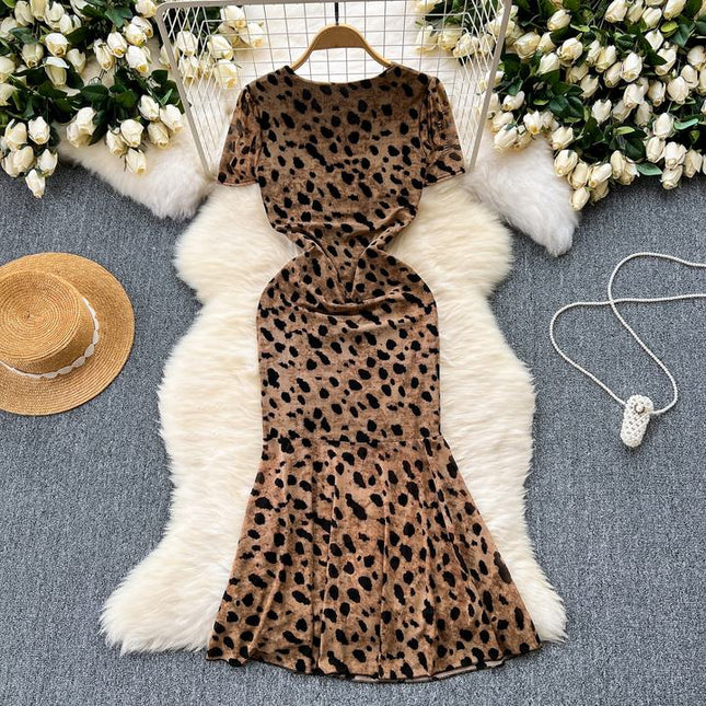 Vestido feminino infantil de verão novo elegante, vestido sexy com gravata plissada slim rabo de peixe