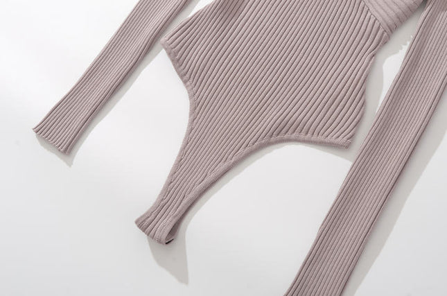 4 Colorway düz renk Logn kollu ön pilili kare yaka rahat mütevazı kadınlar tek parça tulum