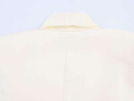 Beige Color Bow Tie Long Sleeve Casual Fashion Blazer Jacket for Women