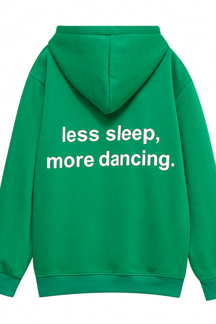 Letter Embroidery Long Sleeve Green Color Casual Fashion Women Sweatshirt Hoodie