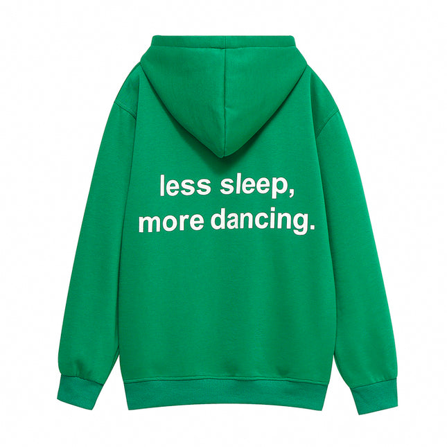 Letter Embroidery Long Sleeve Green Color Casual Fashion Women Sweatshirt Hoodie