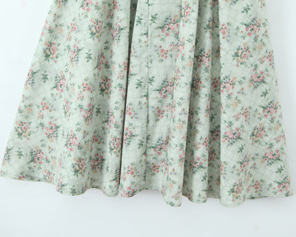 Spaghetti Strap Floral Print Green Color Casual Fashion Summer Long slip Dress for Women