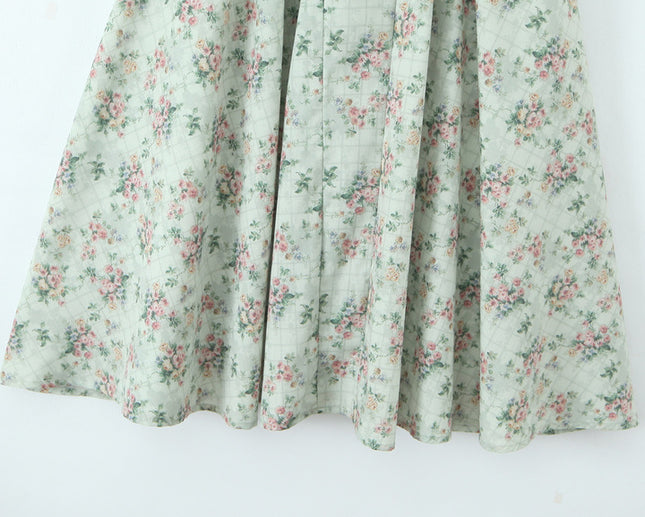 Spaghetti Strap Floral Print Green Color Casual Fashion Summer Long slip Dress for Women