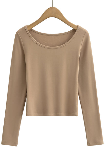 6 Colorway Crew Neck Solid Color Long Sleeve Casual Fashion Women t Shirt