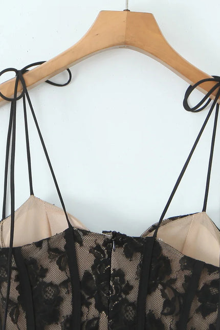 2 Colorway Solid Color Floral Lace Spaghetti Strap Casual Fashion Summer Mini slip Dress for Women