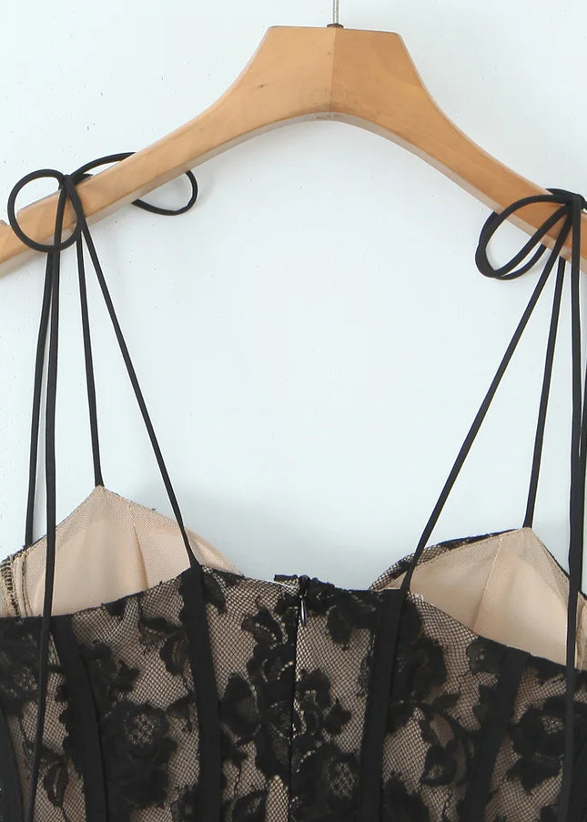 2 Colorway Solid Color Floral Lace Spaghetti Strap Casual Fashion Summer Mini slip Dress for Women