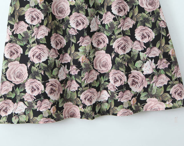 Shoulder Strap Floral Print Multi Color Casual Fashion Midi Dress for Women