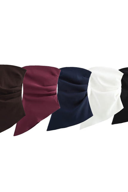 Kadınlar için 5 Colorway asimetrik tasarım düz renk askısız rahat moda üst giyim bluz