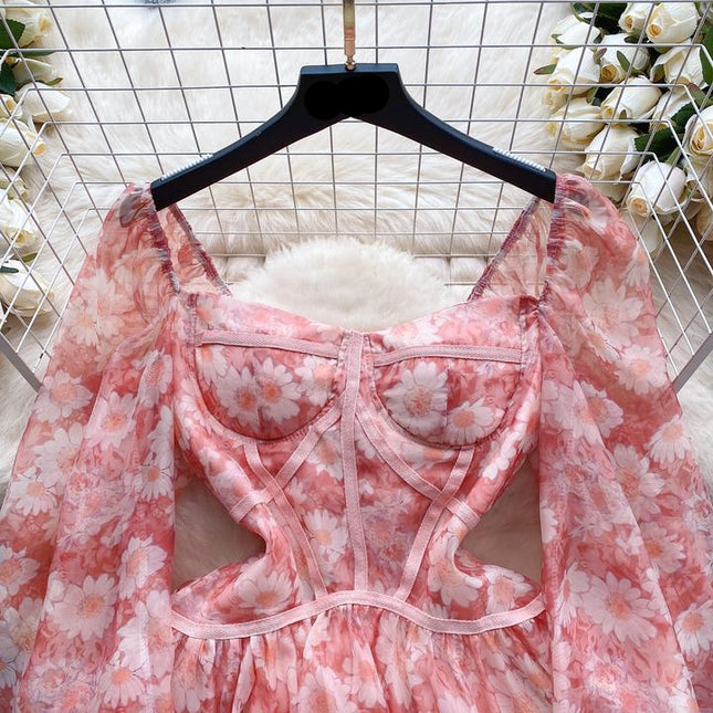 Mini Flower Dress Women Casual Good Price Natural Casual Dress
