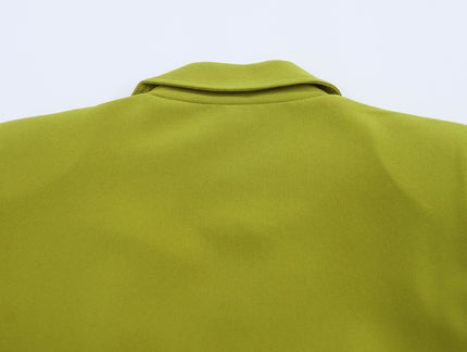 Green Color Long Sleeve Notched Collar Casual Fashion blazer Jacket for Women