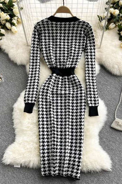 New Arrival Autumn Winter Cardigan Long Sleeve Sweater Dress Women Clothing