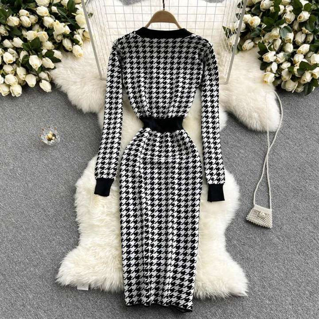 New Arrival Autumn Winter Cardigan Long Sleeve Sweater Dress Women Clothing